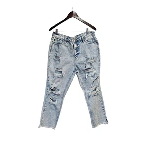 KANCAN Jeans High Waist Boyfriend Stonewashed Light 13/30 Destroyed Cropped - Bild 1 von 4