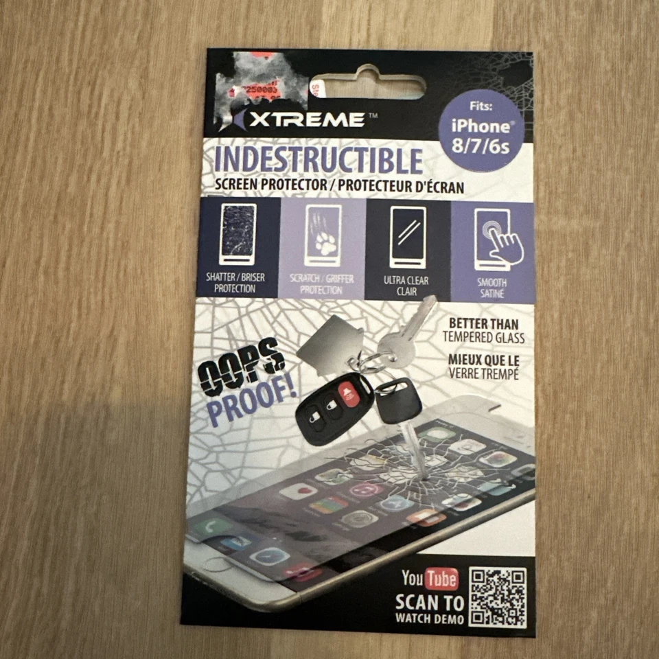 NIP Xtreme Indestructible Screen Protector Fits iPhone 8/7/6s - Imagem 1 de 2