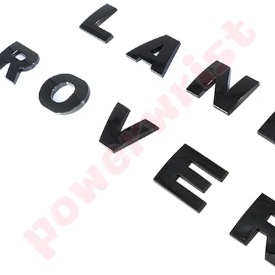 For Land Rover Front Hood Nameplate Emblem Letters Badge 3D Sticker Gloss Black Foto 1 de 4