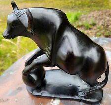 Carved Art Deco Quality Wooden Bull  Sculpture