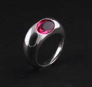 Georg Jensen Gold Ring w. Rubelite # 1492, 18 Carat White. Eclipse. Kim Buch.  - Picture 1 of 1