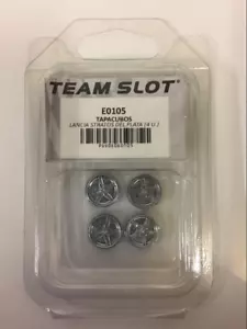 Team Slot E0105 Lancia Stratos Front Wheel Inserts Silver Painted x 4 - Picture 1 of 1
