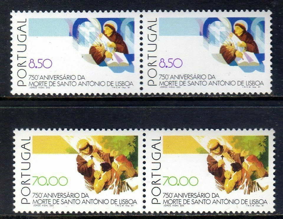 Portugal scott#1508-1509 (1981) St. Anthony of Lisbon in pair full set OG MNH** — 第 1/1 张图片