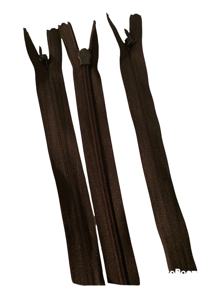 Lot Of 3 9 Inch Closed End Invisible Olive Green Zippers  New - Image 1 of 1