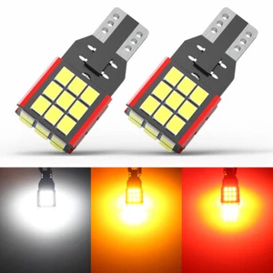 2X 912 921 T15 Bombilla LED Retroceso Tercera Luz de Freno Intermitente Sin Hiper Flash - Imagen 1 de 14