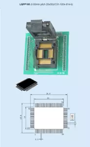 WL-LQFP100-E127 0.65mm Pitch 20x30 Socket Adapter For Wellon Programmer - Picture 1 of 1