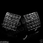 18k Black Gold Plated ICED Onyx Micropave Square Kite Stud HipHop AAA CZ Earring