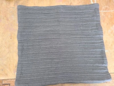 Crate & Barrel  "Corrugated Textured Weave - Dark Gray" 20" Pillow Cover - Image 1 of 4