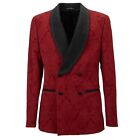 Dolce & Gabbana Baroque Jacquard Blazer Jacket Red Black 48 38 M 13209