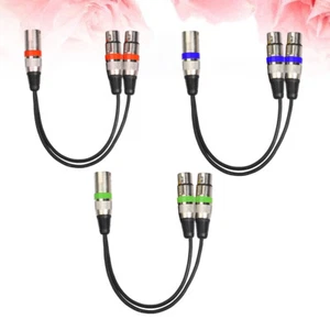 3 Stück Stecker und Buchse Kabel Splitter Y Mikrofon XLR zu Dual - Bild 1 von 12