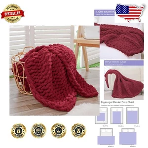 Soft and Heavyweight Chenille Knit Blanket 40x40 - Perfect Farmhouse Decor - Picture 1 of 10