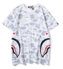 Men's Bape two Shark Luminous Round Neck A Bathing Ape Summer T-Shirts XXL