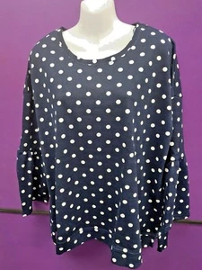NEW Love Your Wardrobe Women Top Blouse Shirt Size 14 XL Polka Dot Bell Sleeve - Picture 1 of 3