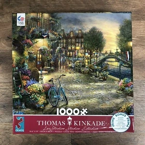 Thomas Kinkade Studios Amsterdam Cafe Ceaco 1000 Piece Puzzle - Picture 1 of 3