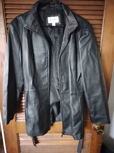 Worthington Leather Jacket Women Large zipper needs work  - Picture 1 of 5