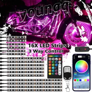 16X Motorcycle LED Light Underglow body Neon Accent Strip for Harley-Davidson - Picture 1 of 15