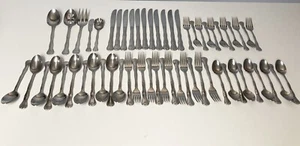 59pc Wallace Simplicity Stainless 18/8 Flatware Set 9 Place Settings Plus Extras - Picture 1 of 11