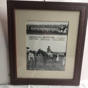 rare vintage black & white photograph of jockey, J. combest riding blonde Dude - Picture 1 of 7