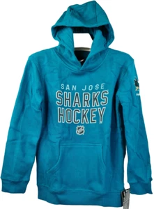 Reebok Youth San Jose Sharks Stitch 'Em Up Pullover Hoodie BLUE - SMALL (8) - Picture 1 of 5