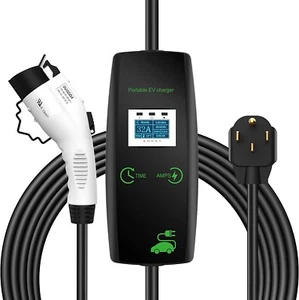 KHONS 32A Max L2 Portable EV Charger NEMA 14-50 IP65 16ft Cord J1772 Adj Current - Picture 1 of 7
