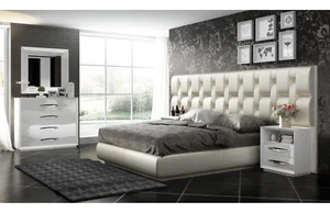 ESF 6 Piece Emporio White King Size Bedroom Set Made in Spain by Franco - Picture 1 of 10