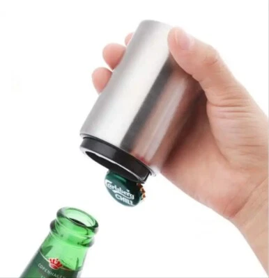 2-Pack Stainless Steel Automatic Push-Down Bottle Opener–Beer & Soda Cap Remover - Image 1 of 4