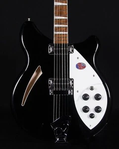 Rickenbacker 360 Semi Hollow Electric Guitar, JetGlo - Picture 1 of 10