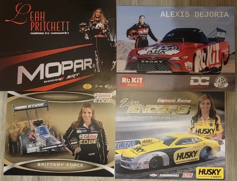 Lot of 4  NHRA Pro Handouts Pritchett Enders Force Dejoria Various Years 8 x 10 Cover