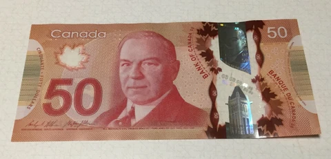 Canadian $50 Dollar Bill Bank Note 2012 Cover