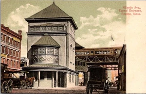 TUNNEL ENTRANCE Atlantic Avenue BOSTON, Massachusetts MA street scene Postcard - Picture 1 of 2