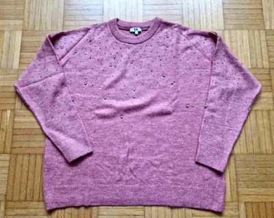 Damen Pullover Gr. L C&A Lachsfarben Strasssteine  - Bild 1 von 4