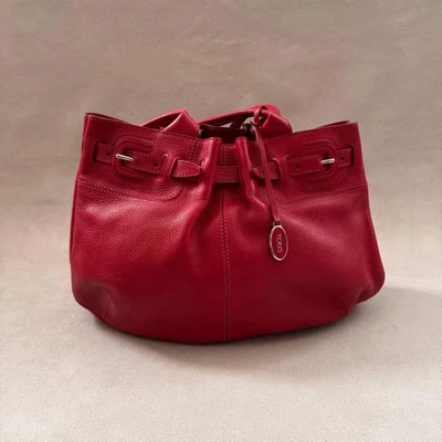 TODS Carey Sacca Grande Red Tote Bag with Dust Bag Used Japan - Image 1 of 4