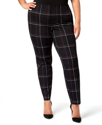 ALFANI Womens Plus Hollywood Printed Comfort Skinny Leg Stretch Dress Pants 18W - Image 1 of 4