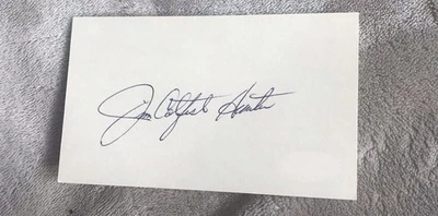 Jim Catfish Hunter Signed Index Card 3x5 Baseball Athletics HOF Autograph JSA - Image 1 of 3