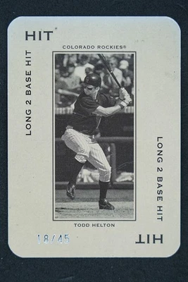 2005 Donruss Playoff Todd Helton 18/45 Throwback Threads Polo Grounds PG-41 - Image 1 of 4