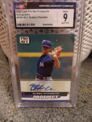 2022 Leaf Pro Set Bubba Chandler Prospect Auto RC   ⚾️ PSA 9🔥 - Image 1 of 4