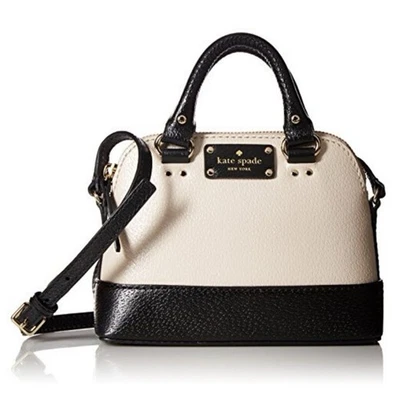 Bolso Bandolera Kate Spade Wellesley Mini Rachelle Cuero Negro Crema Foto 1 de 4