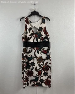 NWT Bisou Bisou Women's Multicolor Floral V-Neck Sleeveless Sheath Dress Size 16 - Picture 1 of 3