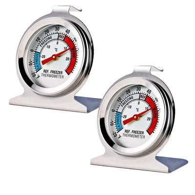 LINKDM New Listing2 Pack Refrigerator Freezer Thermometer Large Dial Analog Thermometer