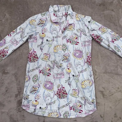 Nick & Nora White BIRTHDAY Button Up Pajama GOWN Size Large - Image 1 of 4