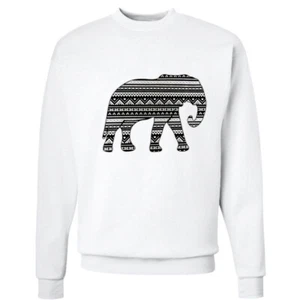 🔥 Sudadera Elefante Azteca Cuello Redondo Tribal Indio Africano Animal Elefante Amor - Imagen 1 de 9