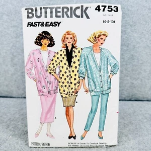 Butterick 4753 Pantalones Cónicos Falda y Chaqueta Suelta Falta Talla 6 10 Patrón - Imagen 1 de 6