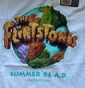 NWT Vintage The Flintstones Summer 94 AD Promo Shirt White Large 1993 - Picture 1 of 8