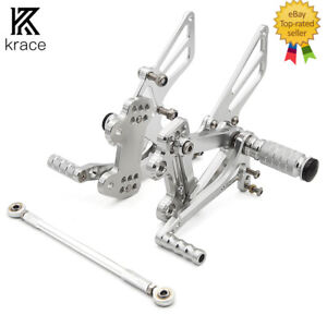 For Kawasaki Ninja ZX7R ZX-7R ZX 7R 1996-2003 CNC Rearset Footpegs Set Silver