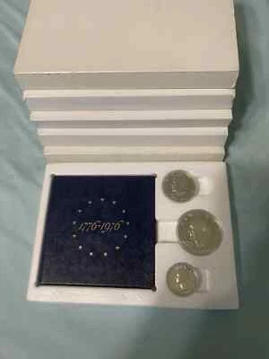 (5) 1976-S US Mint Silver Proof Bicentennial 3 Coin Set BU 40% Silver OGP - Image 1 of 3