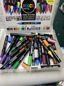 POSCA 2.5 mm Bullet Tip Waterbased Paint Marker Colours Pack 29 *NO INK/ EMPTY* - Picture 1 of 4