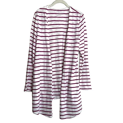 Chicos Mujer The Ultimate Camiseta Frente Abierto Cárdigan Rosa Rayas Algodón Modal Foto 1 de 4