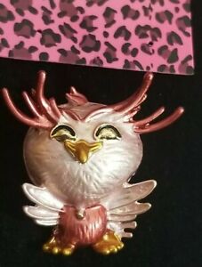 Betsey Johnson Cute Enamel Owl Baby Charm Animal Brooch Pin Jewelry Gift