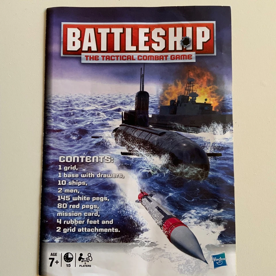 BATTLESHIP Tactical Combat Game 2008 MB Games - Instruction Leaflet - SPARES - Image 1 of 1