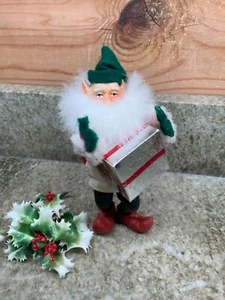 "Barba de piel sintética vintage Posable Christmas Elf 7"" Rogers tienda de Navidad" - Imagen 1 de 3